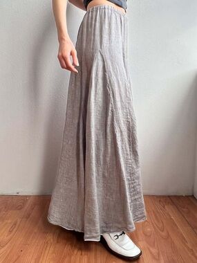 CP Shades Linen Maxi Skirt green sz large